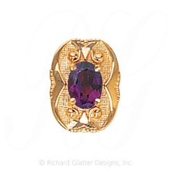 GS456 AMY - 14 Karat Gold Amethyst Slide 